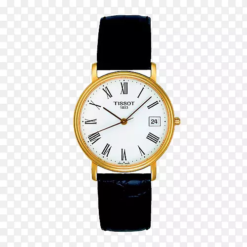 Tissot手表石英钟皮革防水标志Tissot心系列石英男性手表镀金