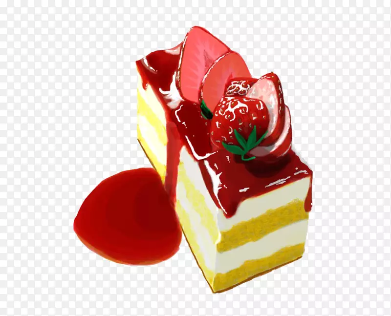 摩丝草莓奶油蛋糕明胶甜点小四冻甜点草莓摩丝蛋糕涂料