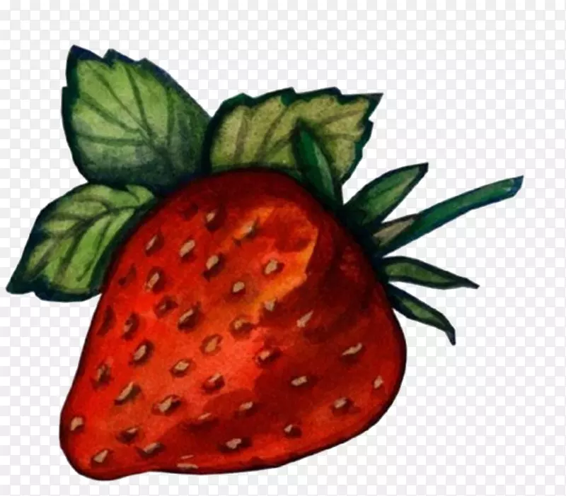 草莓脱钩玻璃瓶手绘草莓