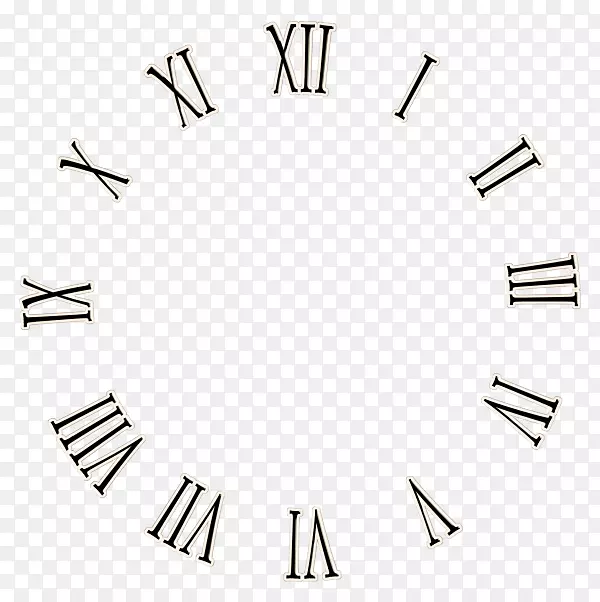 钟表表面罗马数字挂牌剪贴画.简单表
