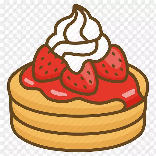 冰淇淋煎饼早餐草莓奶油蛋糕草莓派卡通草莓蛋糕