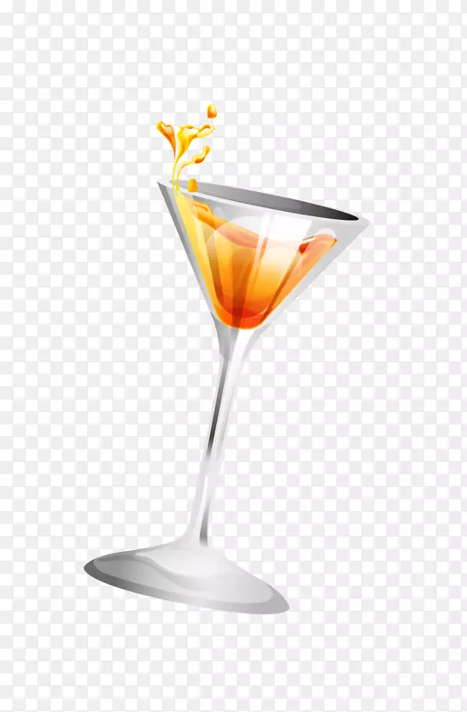 橙汁酒鸡尾酒马提尼-美丽的果汁杯