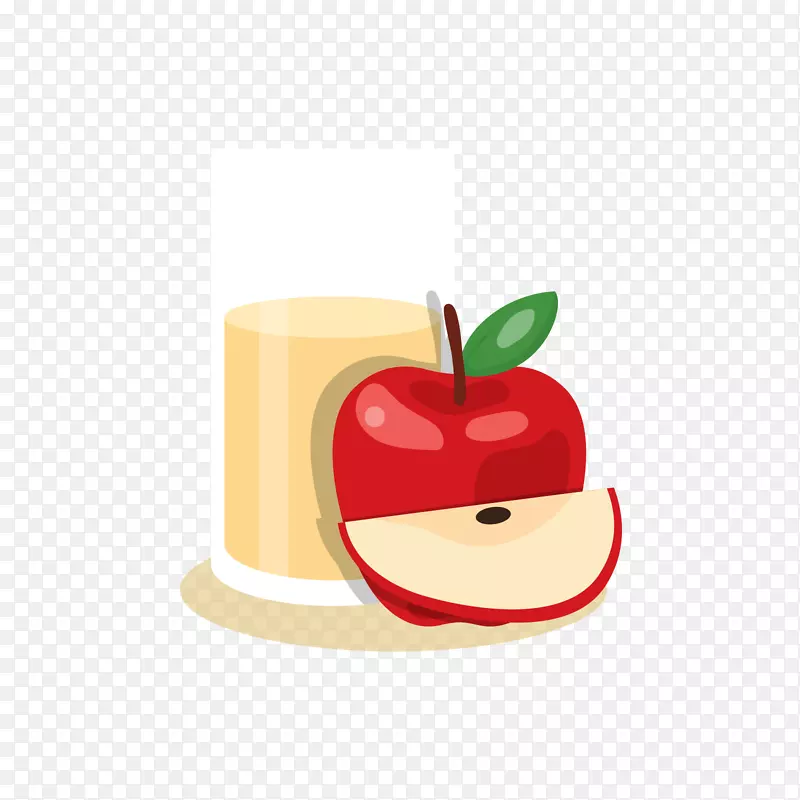 苹果汁平面设计-红苹果和苹果汁