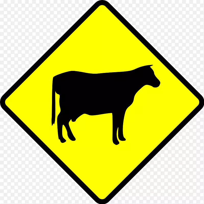 牛交通标志道路警告无标志牛图片