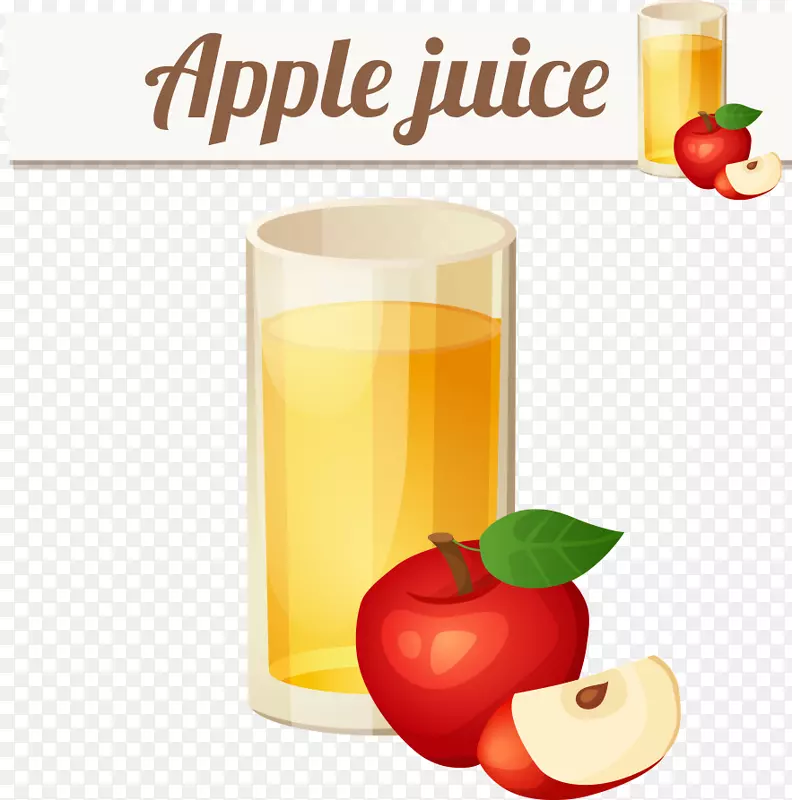 冰沙苹果汁苹果卡通和苹果汁