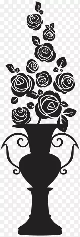 玫瑰花瓶剪贴画-玫瑰花剪贴画