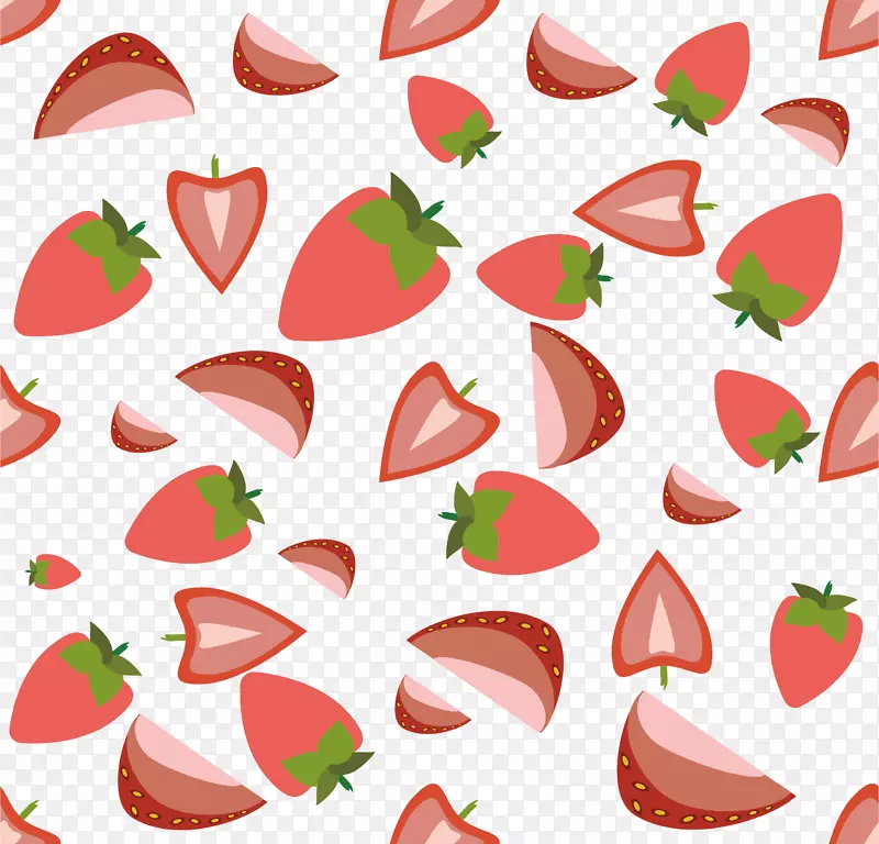 草莓果.卡通粉红色草莓图案