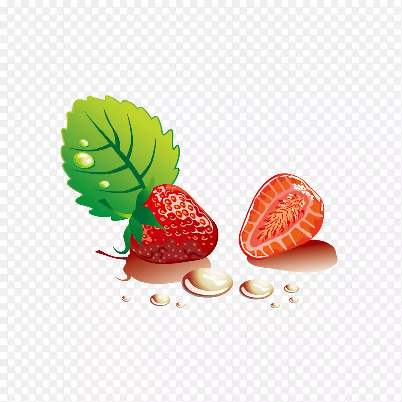 小蛋糕草莓土坯插画-创意草莓图案