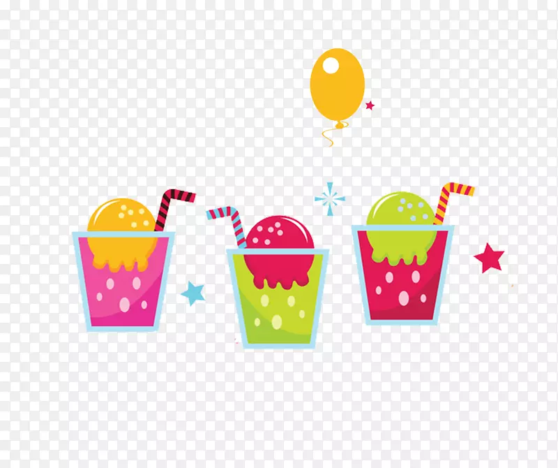 果汁生日蛋糕爆米花剪贴画卡通气球汁