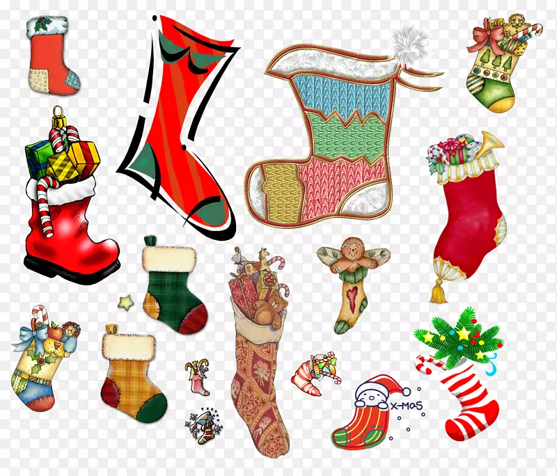 圣诞装饰品圣诞长袜剪贴画圣诞长统袜创意