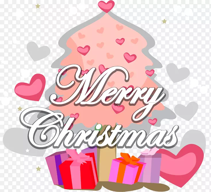 圣诞卡通-圣诞粉红PNG材料