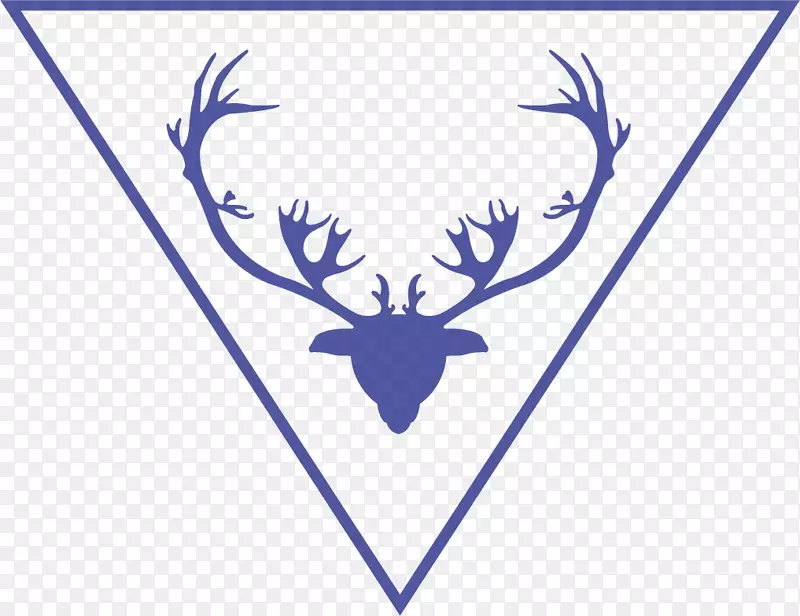 驯鹿鹿角夹艺术-蓝色圣诞鹿角标签
