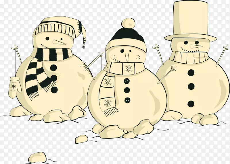 雪人圣诞画-圣诞雪人戴围巾
