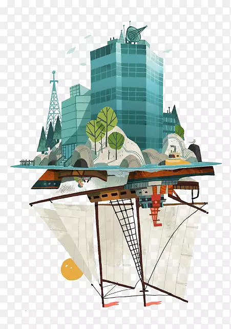 罗西基尔德概念艺术绘画插图-创意城市