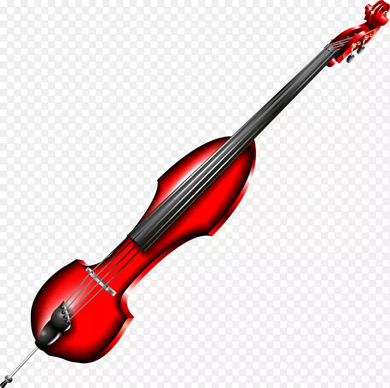大提琴小提琴低音乐器手绘乐器