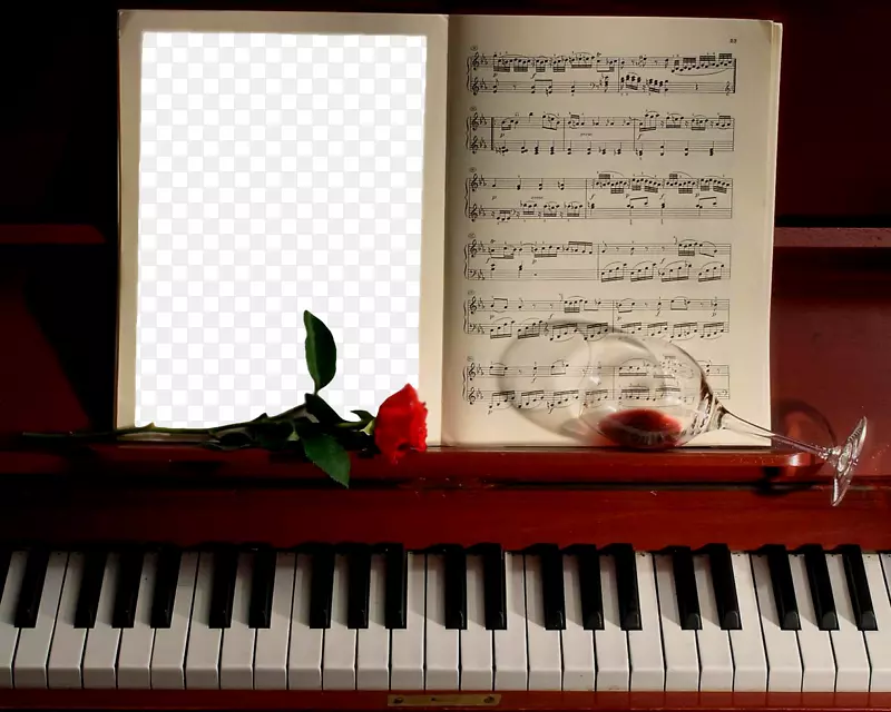 钢琴画框音乐键盘剪贴画钢琴框架剪贴画