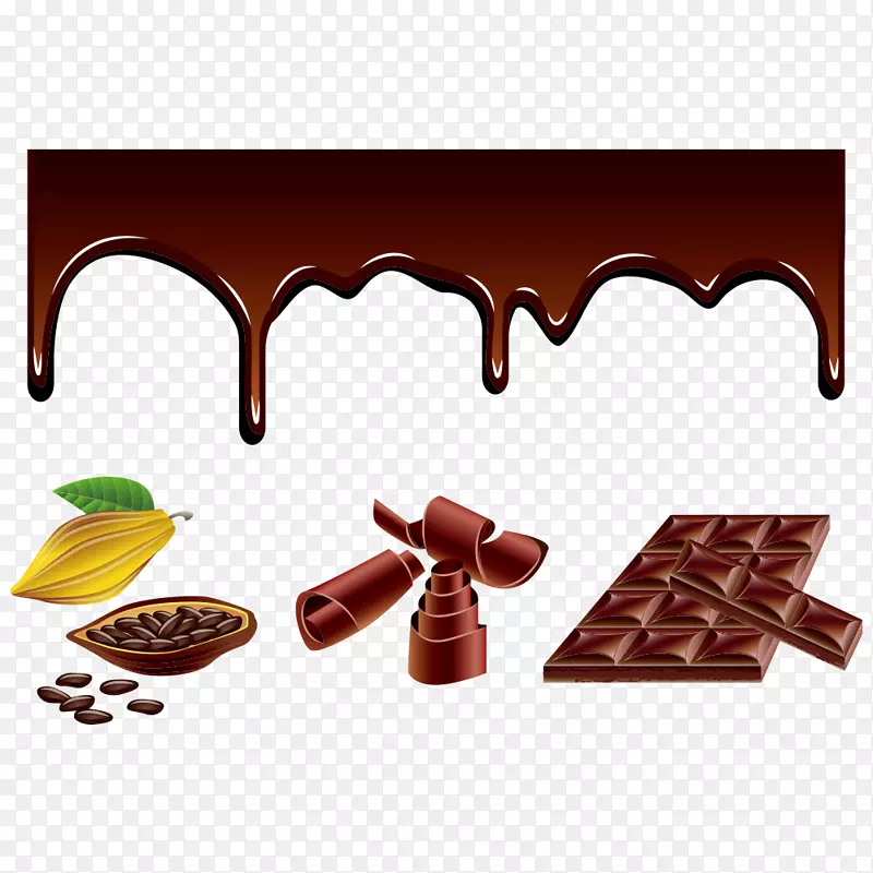 热巧克力白巧克力可可豆卡通巧克力