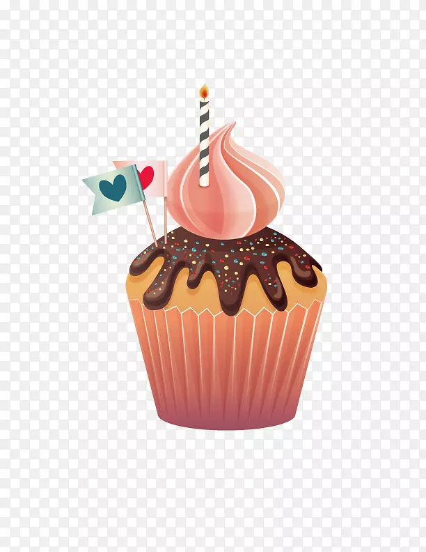 生日蛋糕贺卡祝你生日快乐-心巧克力冰淇淋