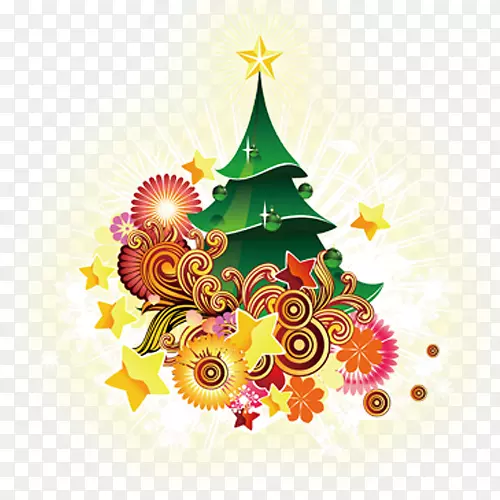 新年树节新神剪贴画-圣诞创意