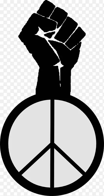 和平符号举起拳头剪贴画.女性符号