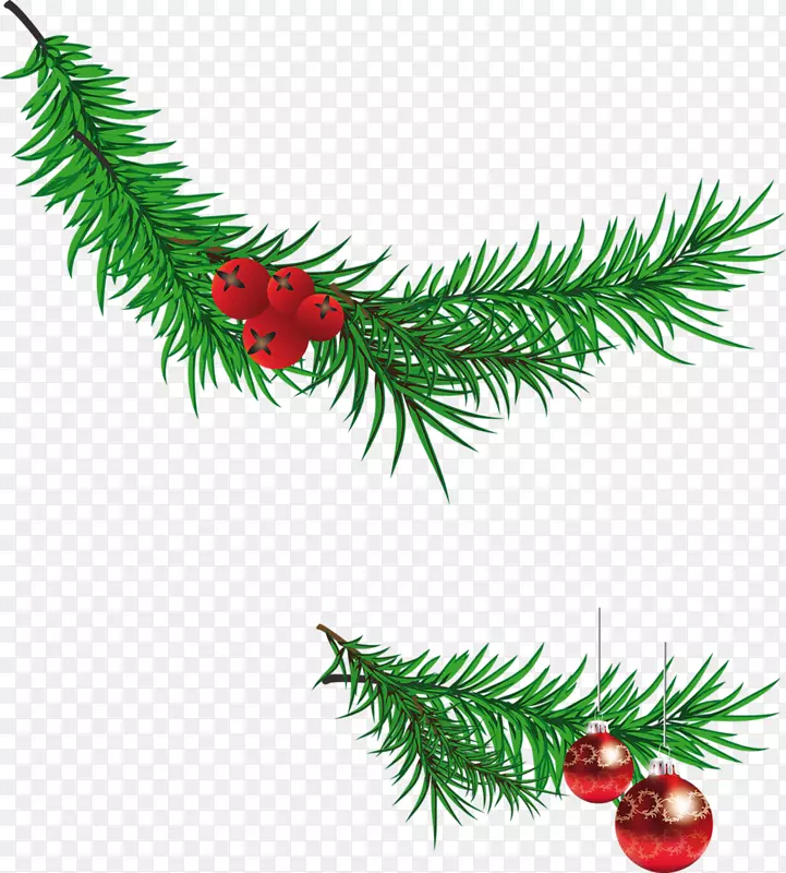 圣诞老人圣诞树树枝剪贴画-圣诞横幅