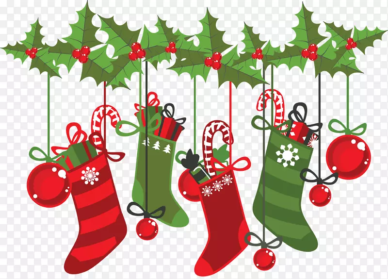 圣诞装饰圣诞长袜剪贴画圣诞长统袜创意