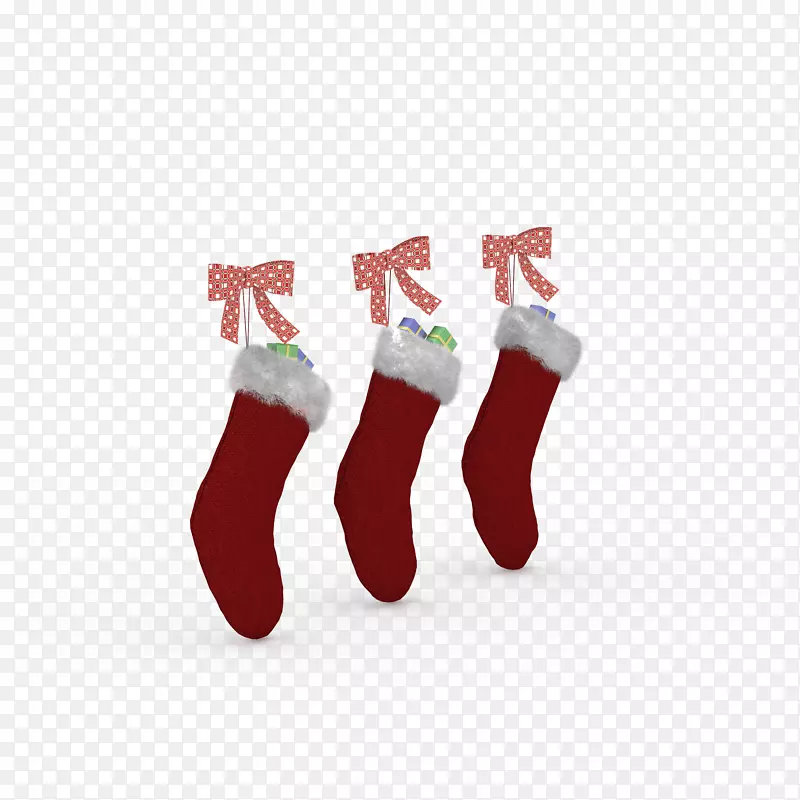 圣诞长统袜-红色圣诞袜高清剪辑图片