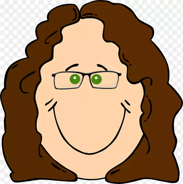 红发脸剪贴画.带眼镜的卡通女孩