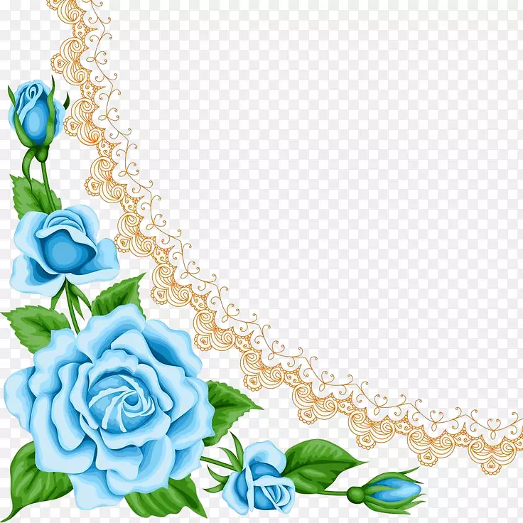 纸蓝玫瑰花夹艺术-蓝花装饰