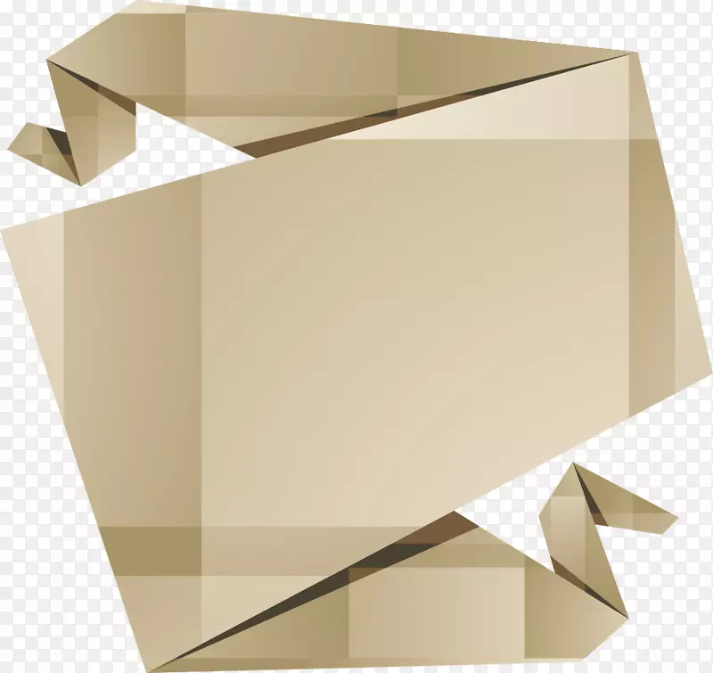 纸折纸摄影插图.棕色折纸标签