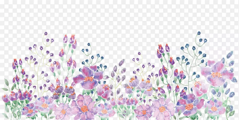 水彩画花卉设计-高清水彩花卉PNG