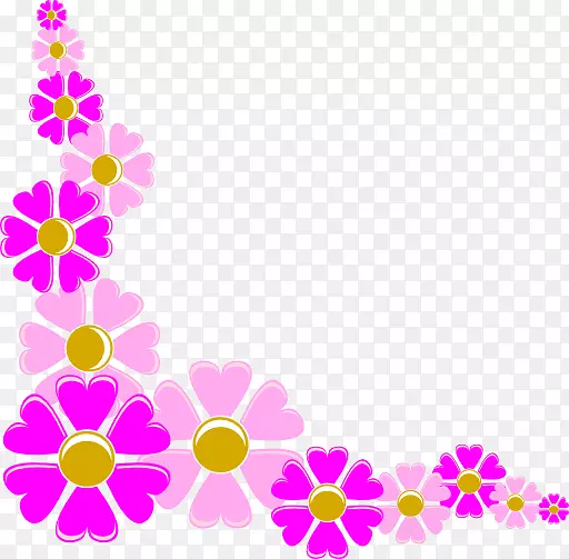 粉红花卉剪贴画-花卉剪贴画