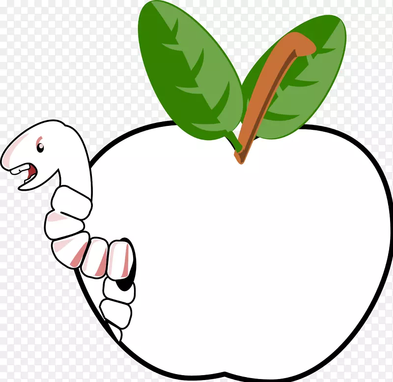 苹果蠕虫动画剪贴画-Inkscape艺术