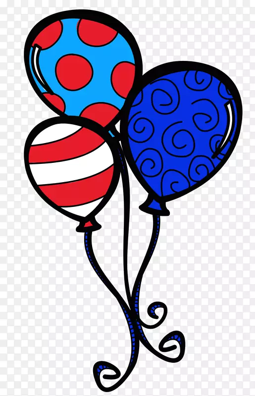 帽子里的猫气球生日蛋糕剪贴画爱国生日剪报