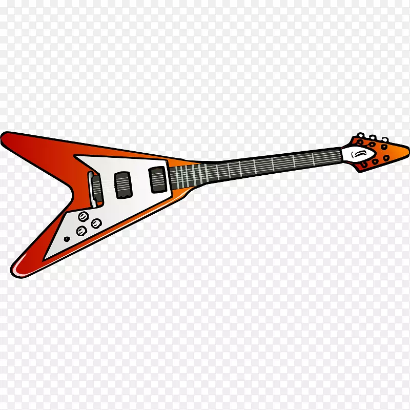 吉普森飞v电吉他卡通-一张吉他的图片