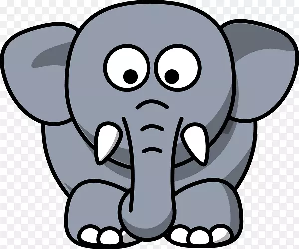 房间里的大象可爱的剪贴画-灰色的大象剪贴画