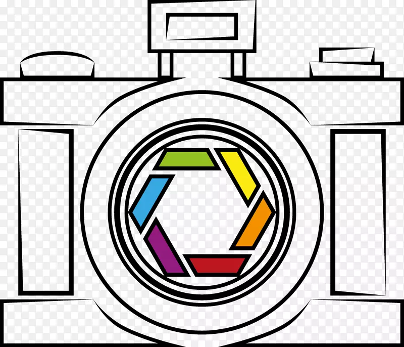 摄影标志剪辑艺术.彩色照相机