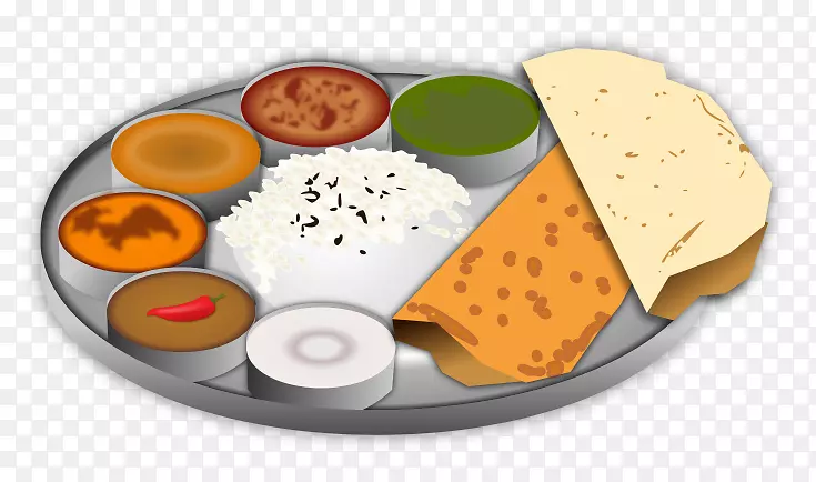 印度菜，素食菜肴，罗蒂南餐夹，艺术镀餐剪贴画
