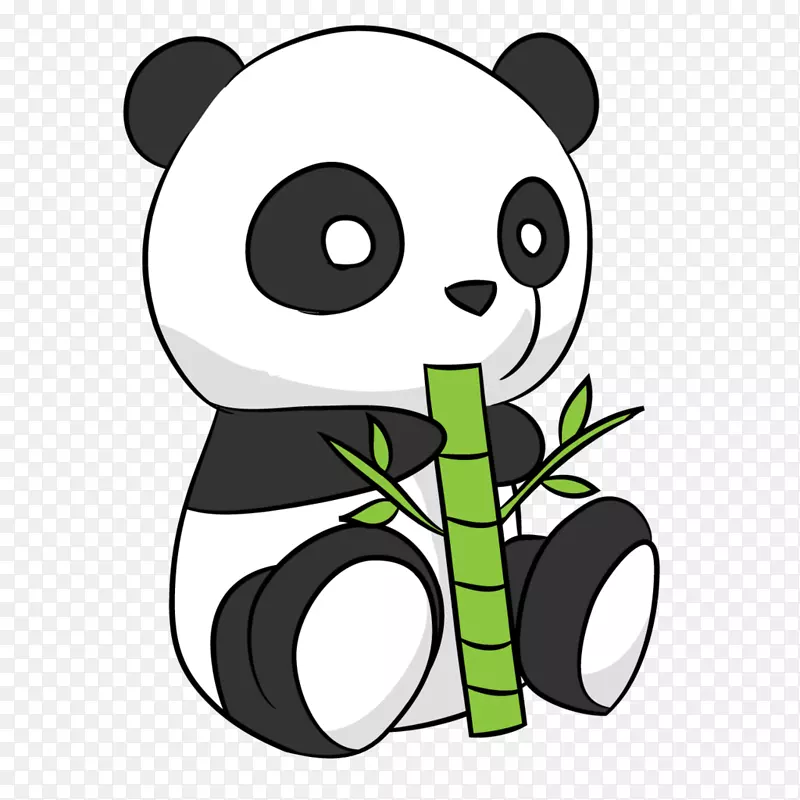 大熊猫画可爱的剪贴画-可爱的熊猫画