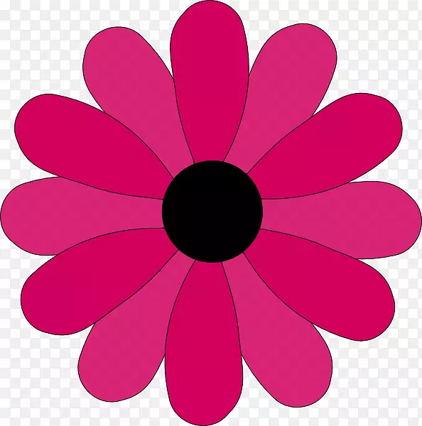 粉红花朵剪贴画-色调剪贴画