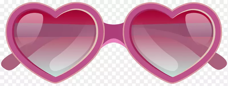 飞行员太阳镜紫色夹子艺术心脏眼镜剪贴画
