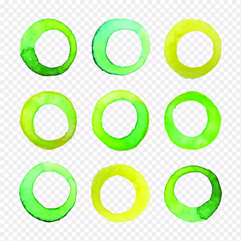 水彩画圆圈-彩色水墨圈