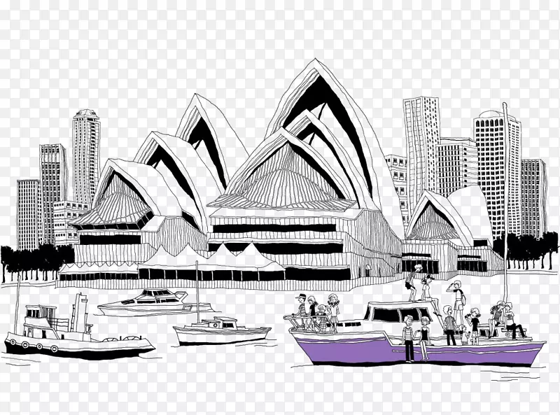 悉尼歌剧院悉尼城市建筑绘图-意大利歌曲意大利学校