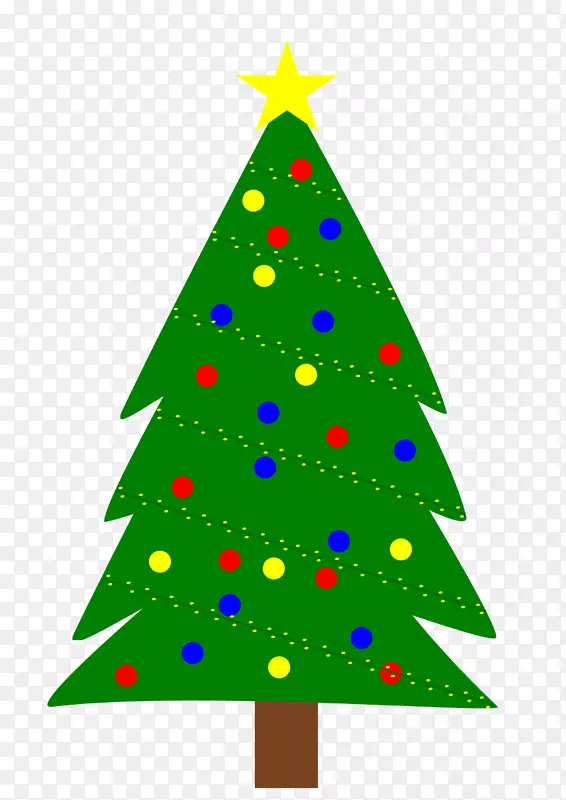 圣诞树装饰剪贴画.常绿树轮廓
