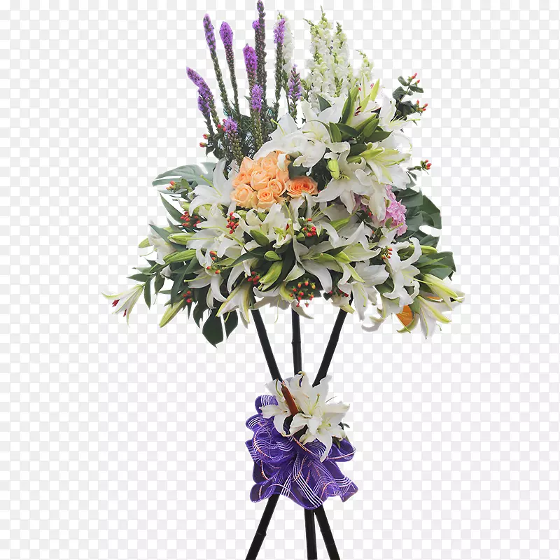 花卉设计紫色百合-一大束百合花篮