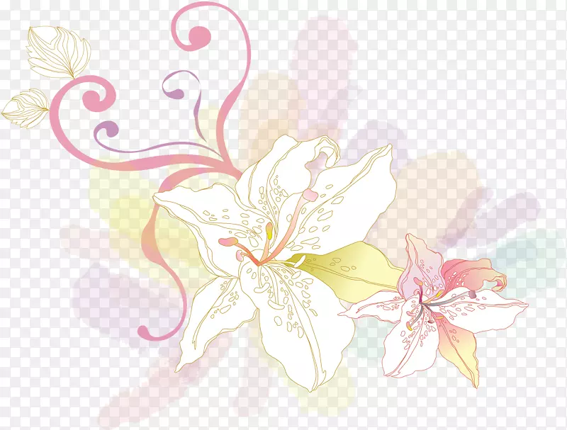 花卉设计下载-粉红色百合