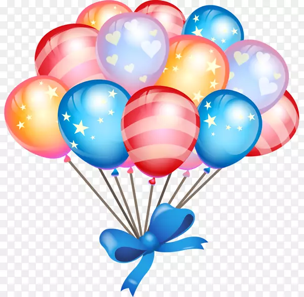 生日玩具气球剪贴画-彩色气球