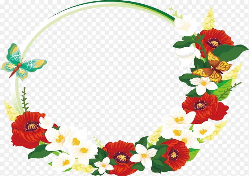 花卉设计百合花-白色百合花环