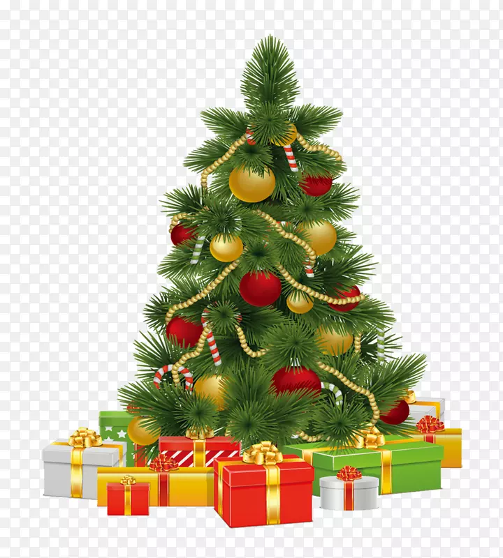 圣诞树礼品插图-带礼物的圣诞树