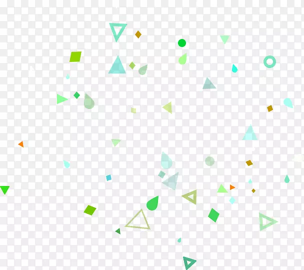 几何形状三角.绿色和新鲜的三角形浮动材料